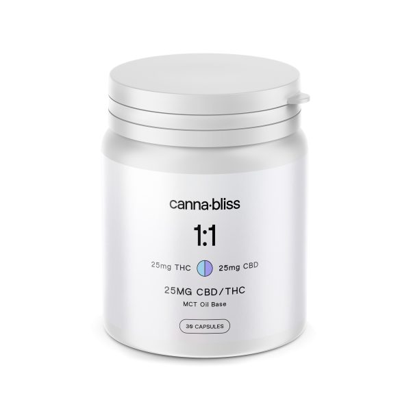 Canna Bliss 1:1 Capsules - 25mg THC/CBD (30 Pack)